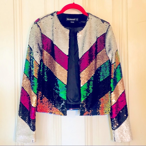 Blank NYC Jackets & Blazers - Blank NYC Sequin Jacket Mardi Gras